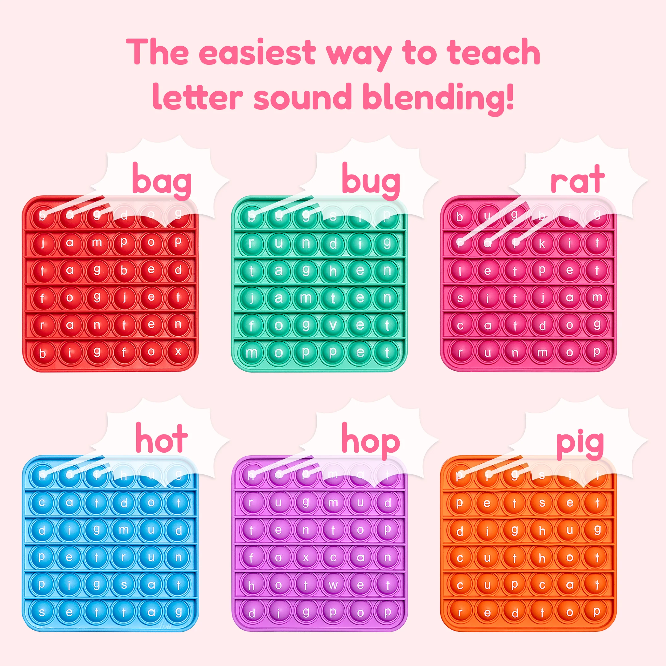 6 Extra CVC Fidget Mats (Word Pop) - Image 3