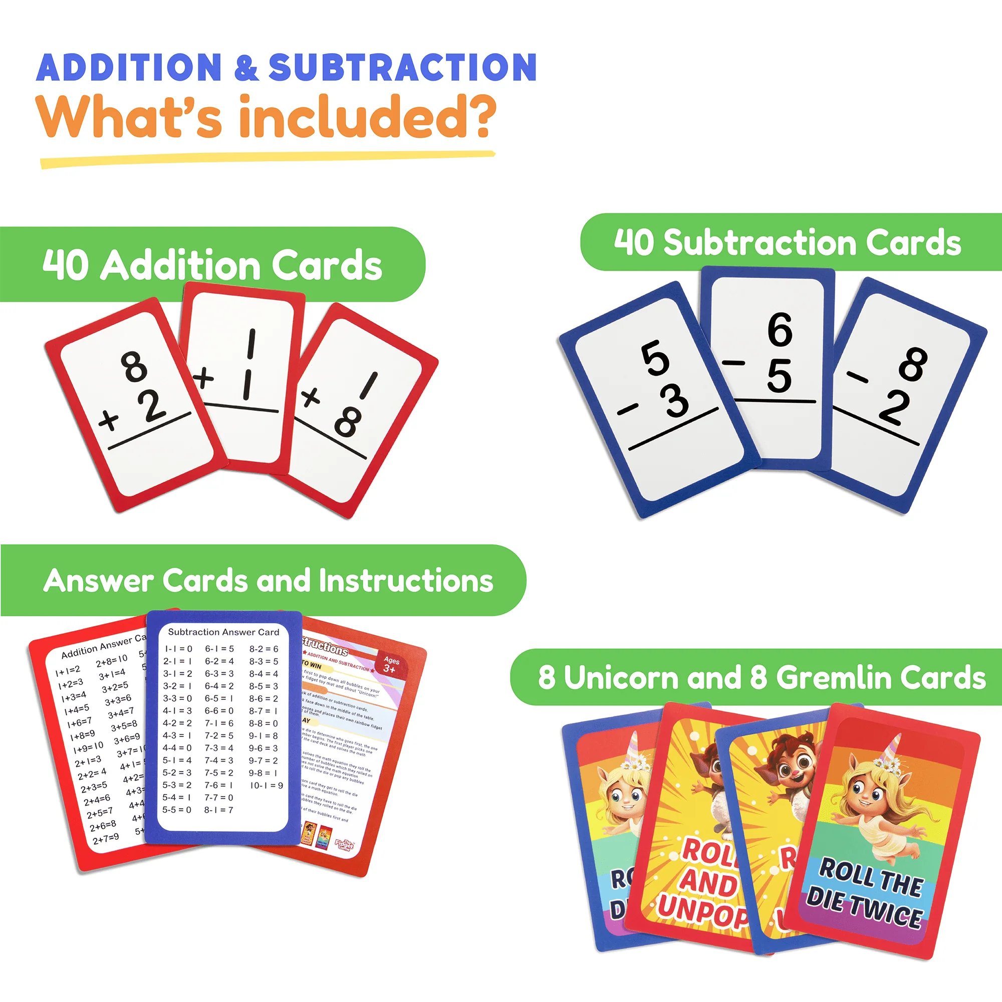 Pre-K & Kindergarten Addition & Subtraction Card Pack. - Image 2